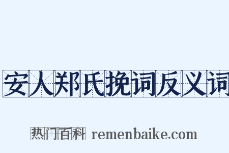 安人郑氏挽词反义词是什么意思的图片